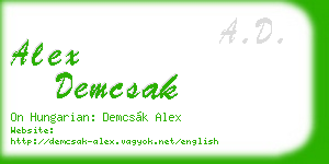 alex demcsak business card